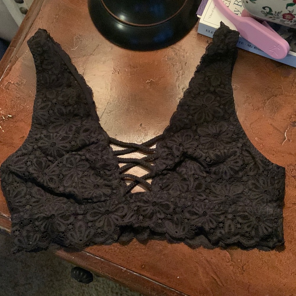 Black Victoria’s Secret Bralette with Criss Cross Detail